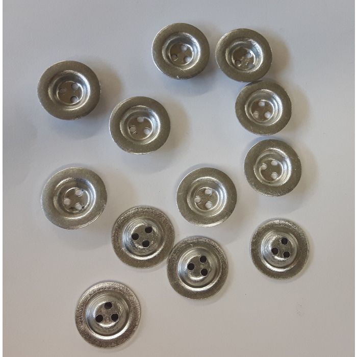 GERMAN WW2 PEBBLED ALUMINUM SILVER BUTTONS SIZE 21mm - VARIOUS