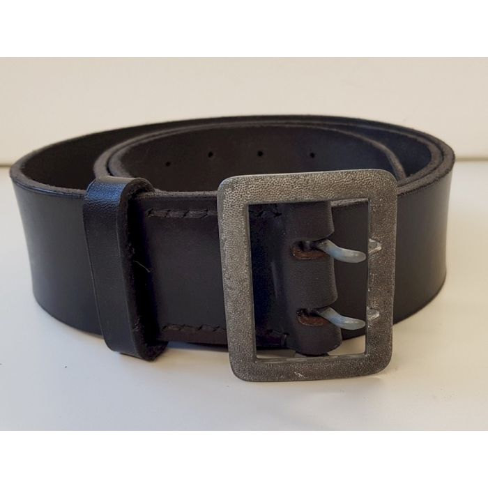 GERMAN SS OFFICER BLACK LEATHER BELT WITH ORIGINAL SILVER BUCKLE ...